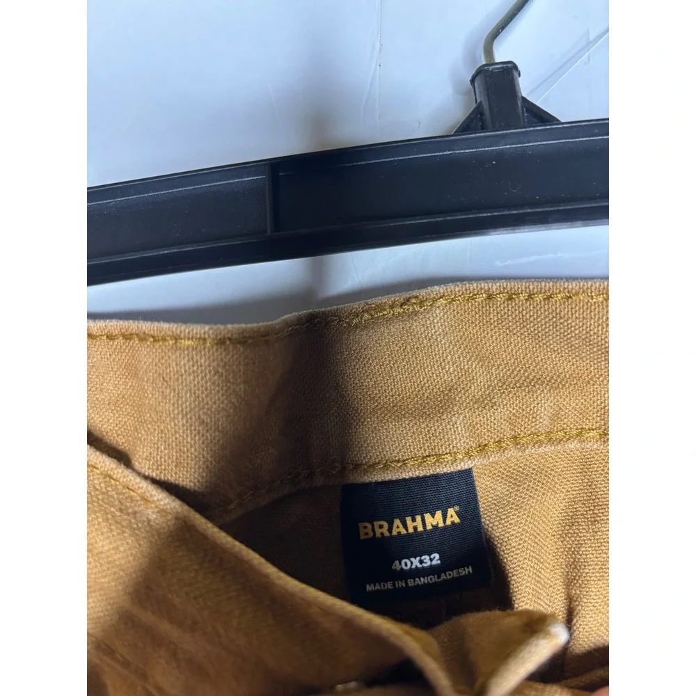Brahma Mens 40x32 Carpenter Pants Brown Canvas Workwear wide leg parachute